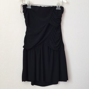 Black Tube Pleated Blouse